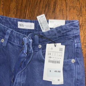 ZARA mid-rise full-length; purple/blue